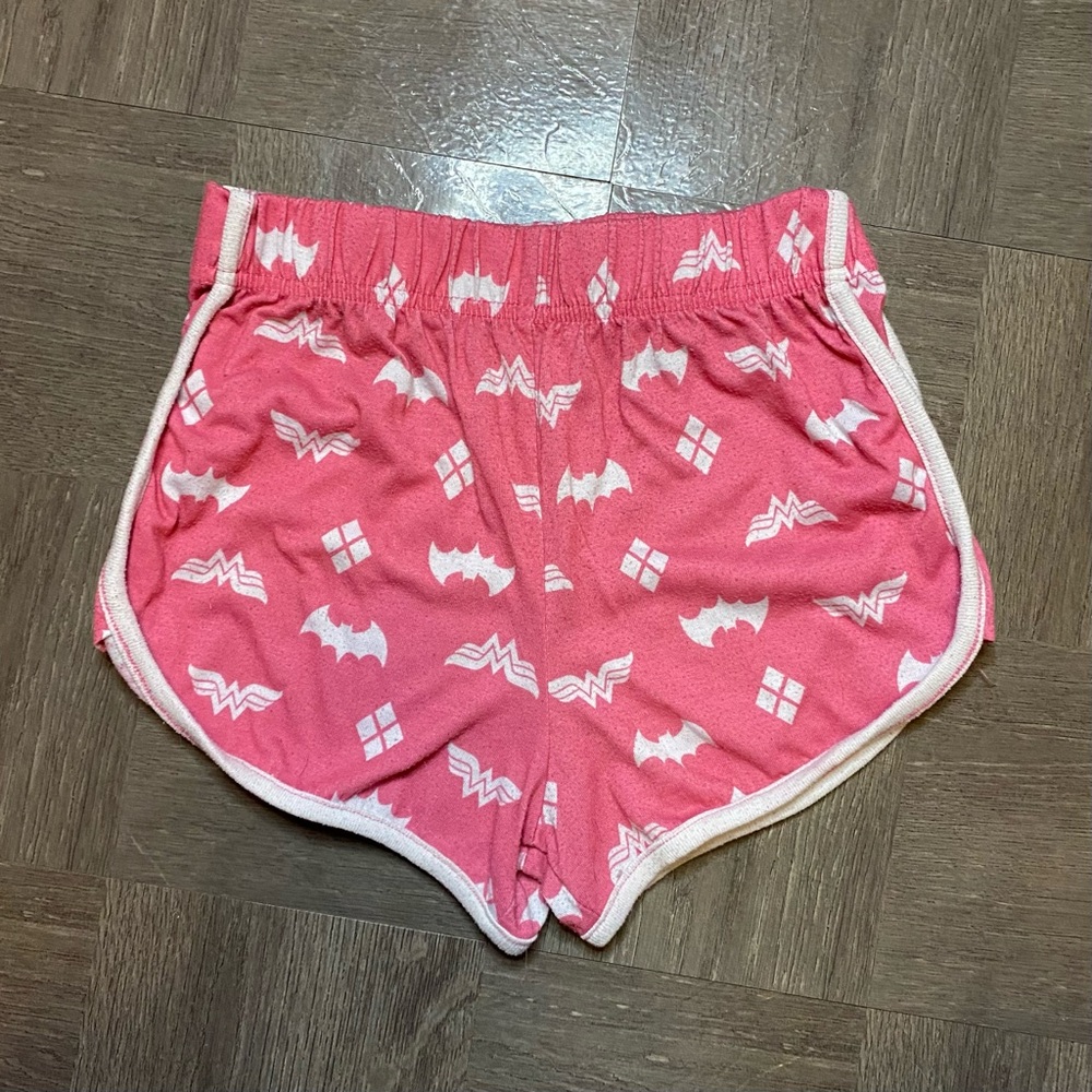 DC Super Hero Girls Pink White Printed Lounge Pajama Shorts Small
